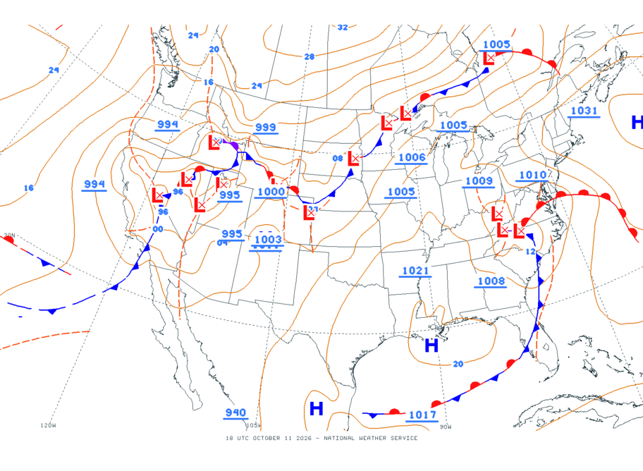 Continental USA - No Surface Data