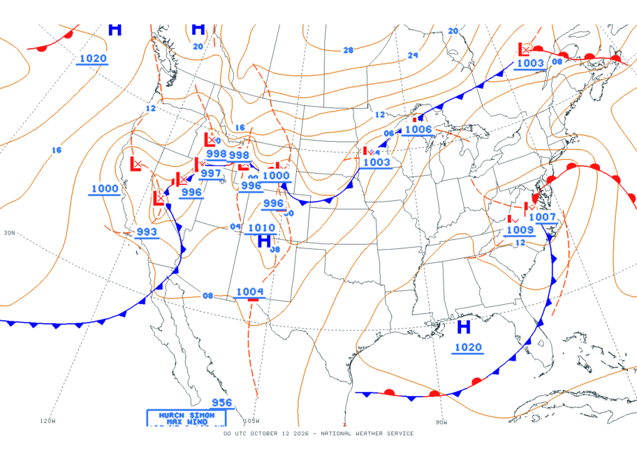 Continental USA - No Surface Data