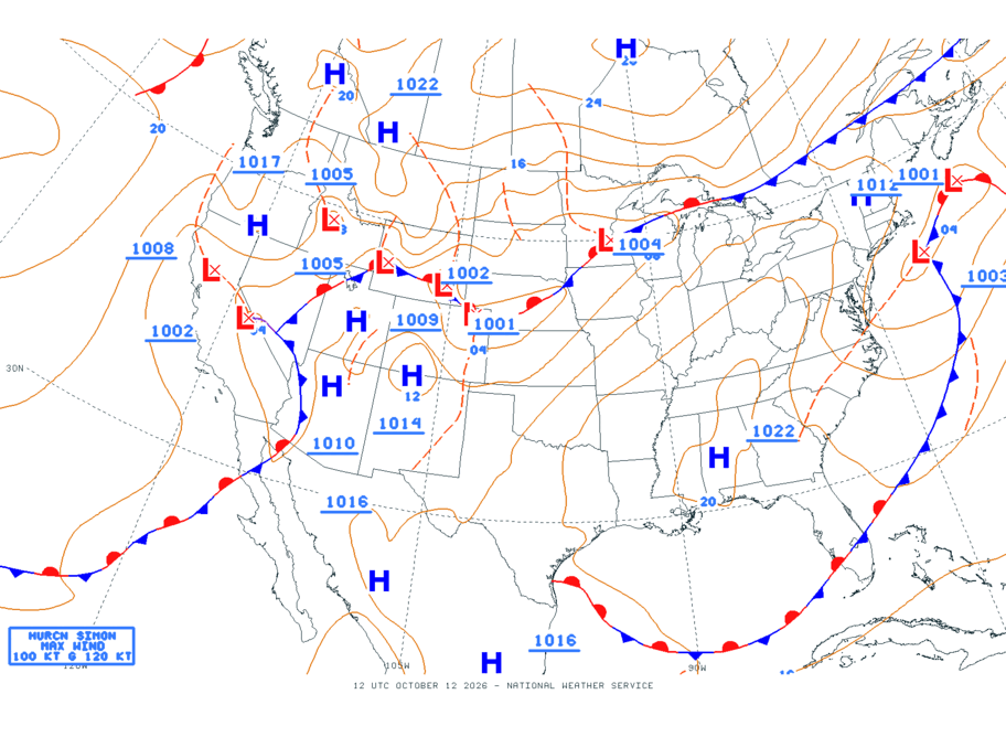 Continental USA - No Surface Data