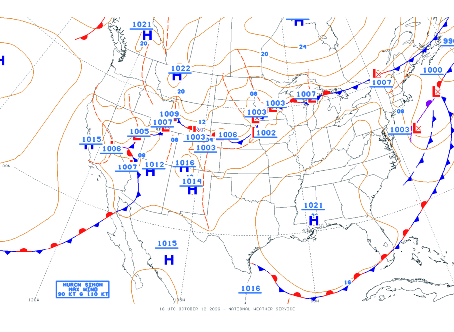 Continental USA - No Surface Data