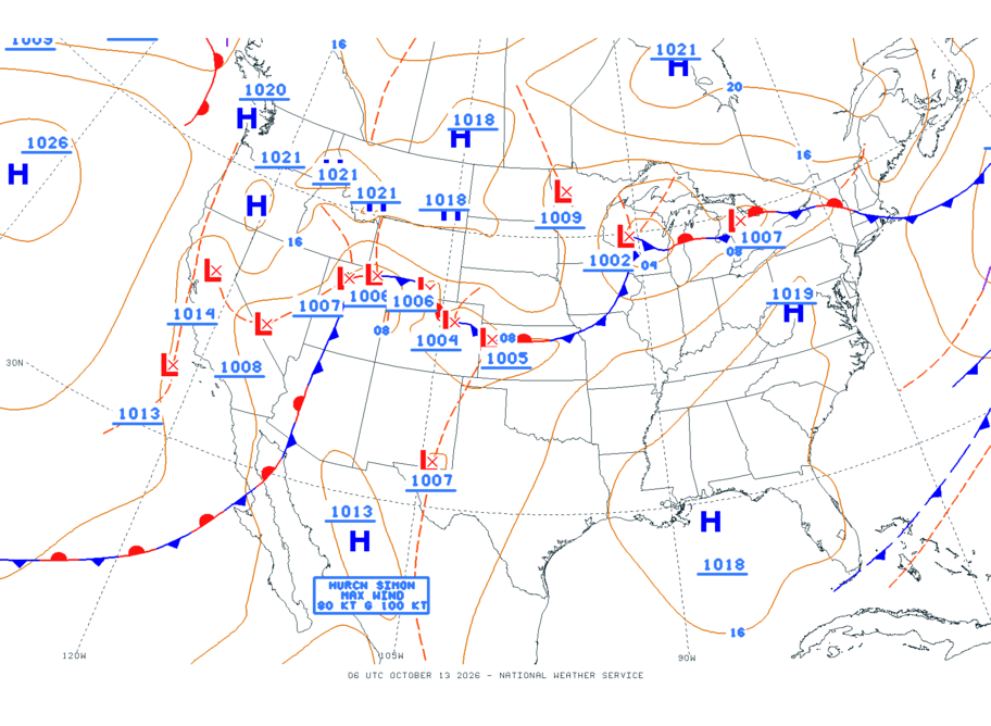 Continental USA - No Surface Data