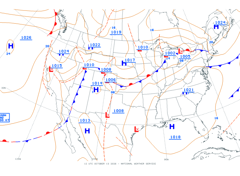 Continental USA - No Surface Data