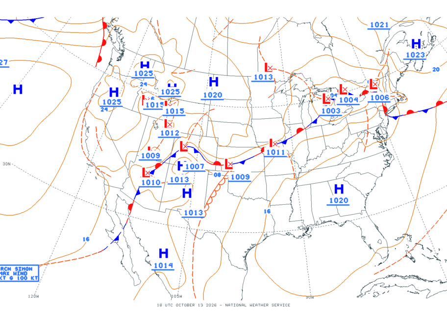 Continental USA - No Surface Data