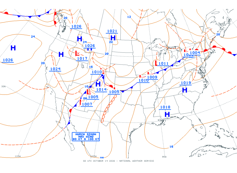 Continental USA - No Surface Data