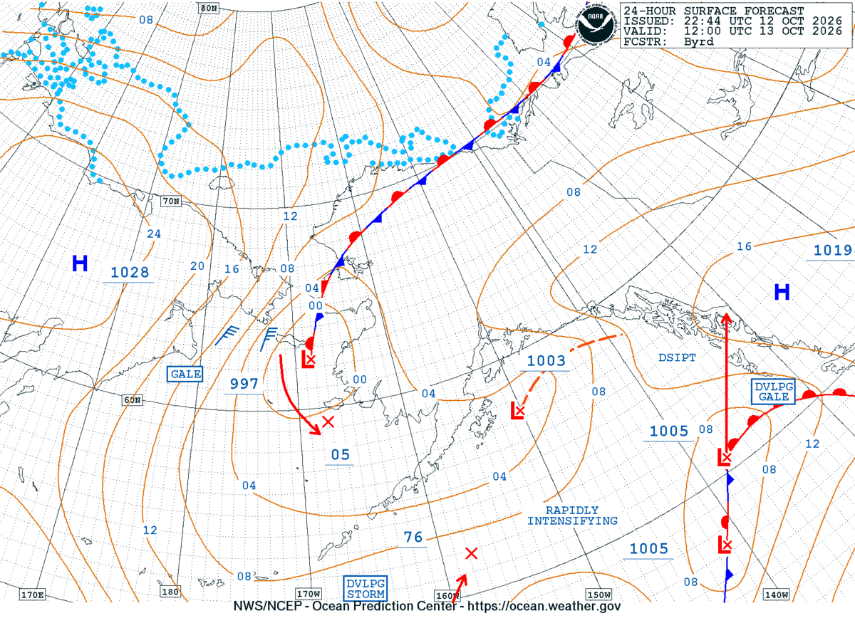Alaska/Arctic 24 Hour Surface Forecast