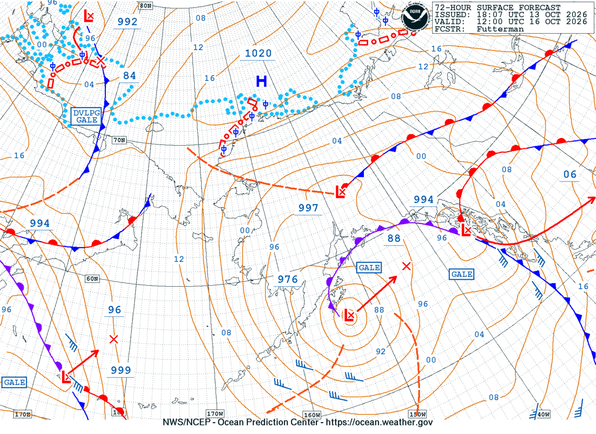 Alaska/Arctic 72 Hour Surface Forecast