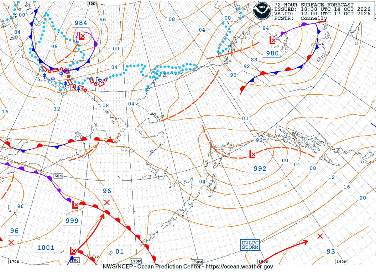 Alaska/Arctic 72 Hour Surface Forecast