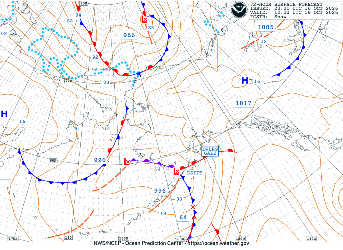 Alaska/Arctic 72 Hour Surface Forecast