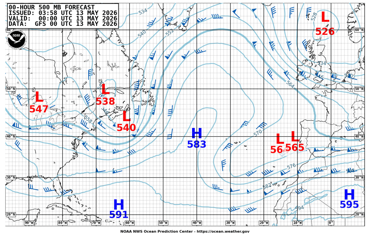 North Atlantic 500 MB Analysis