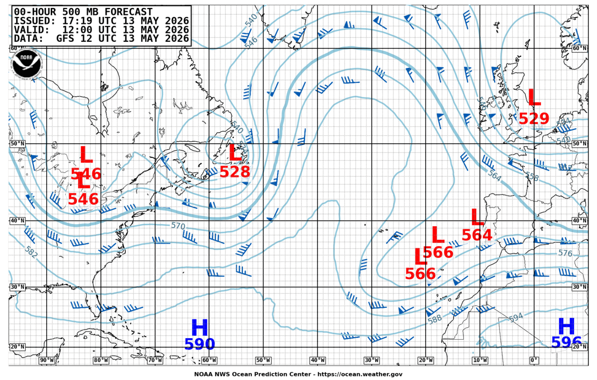North Atlantic 500 MB Analysis