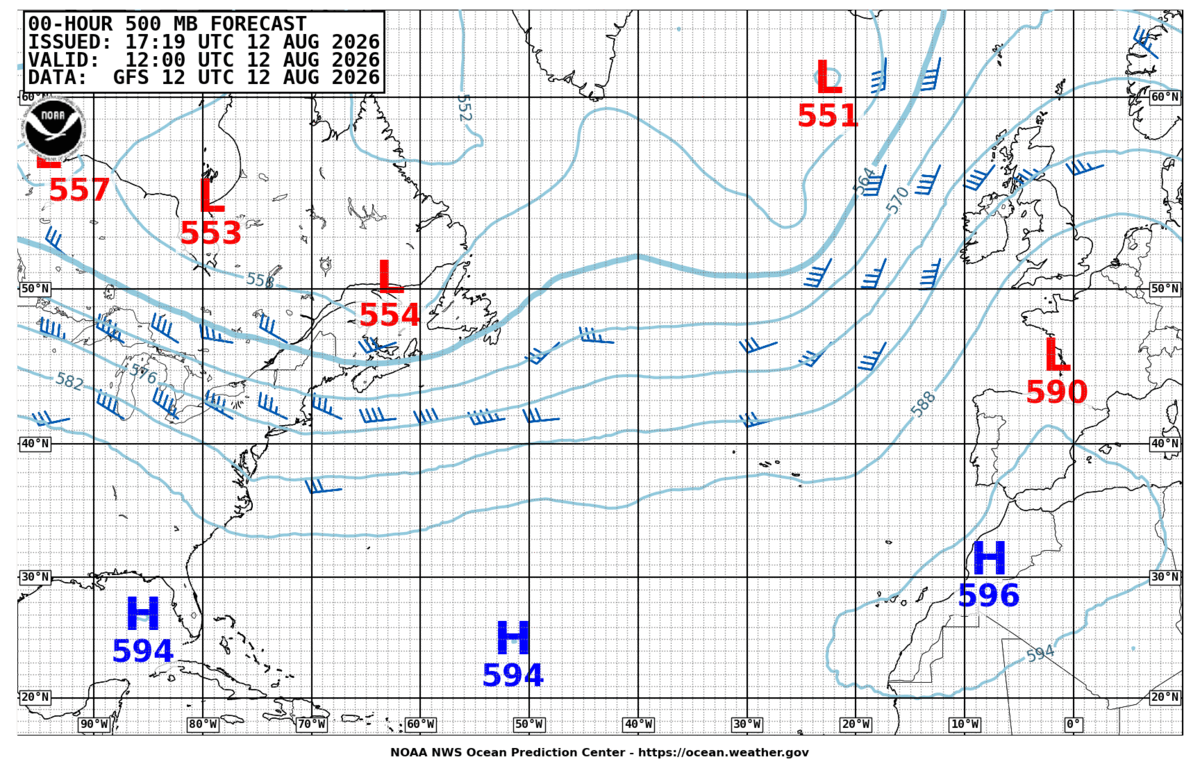 North Atlantic 500 MB Analysis