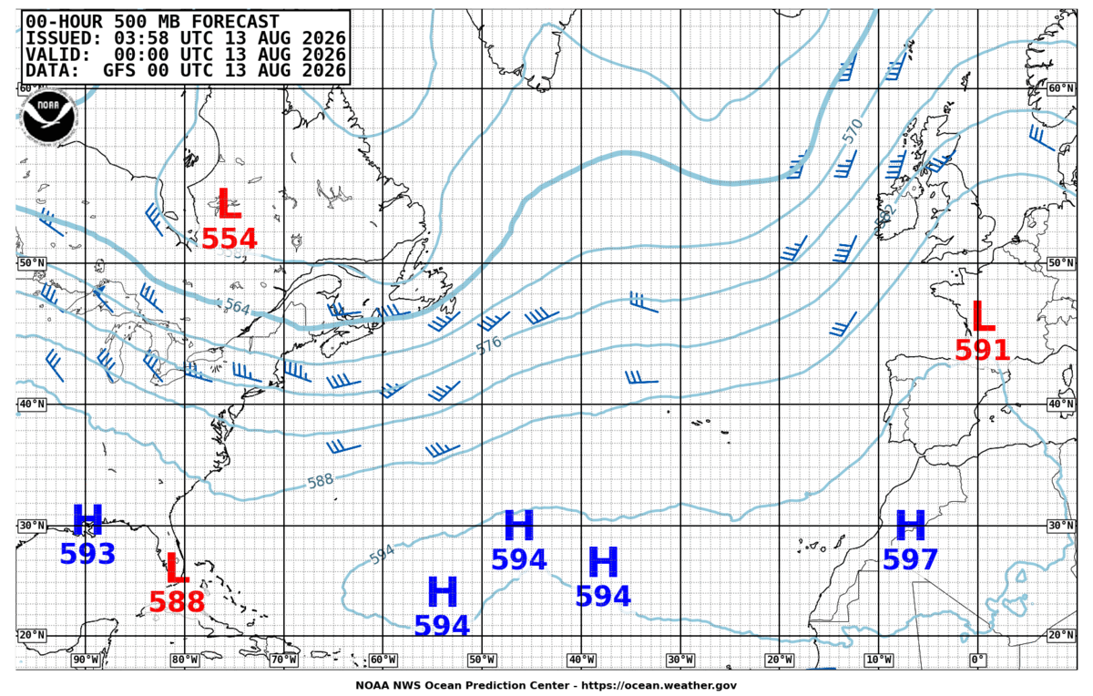 North Atlantic 500 MB Analysis