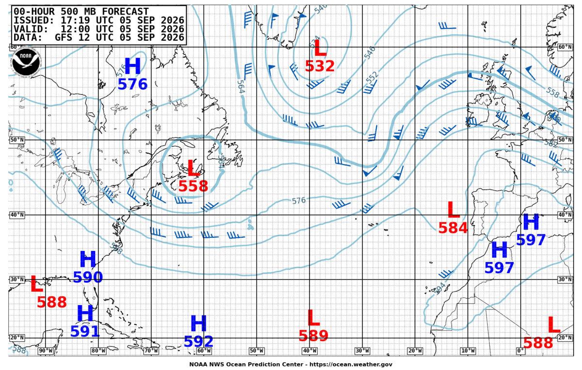 North Atlantic 500 MB Analysis