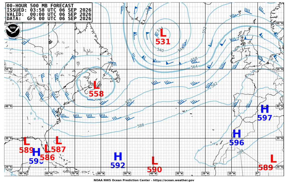 North Atlantic 500 MB Analysis