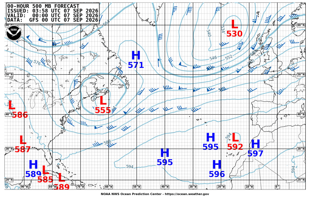 North Atlantic 500 MB Analysis