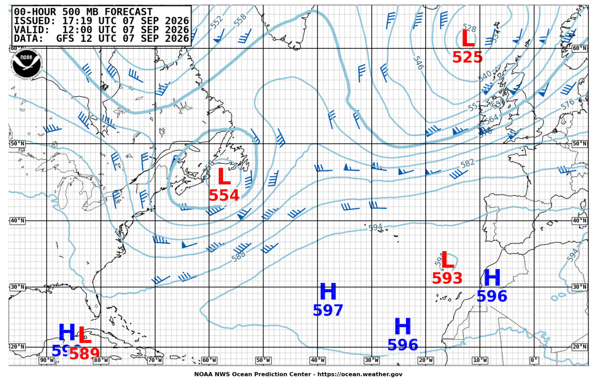 North Atlantic 500 MB Analysis