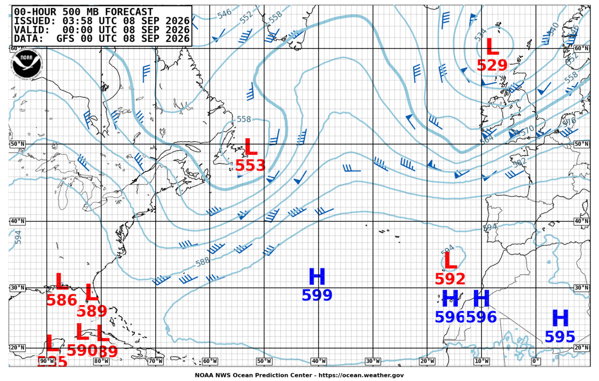 North Atlantic 500 MB Analysis