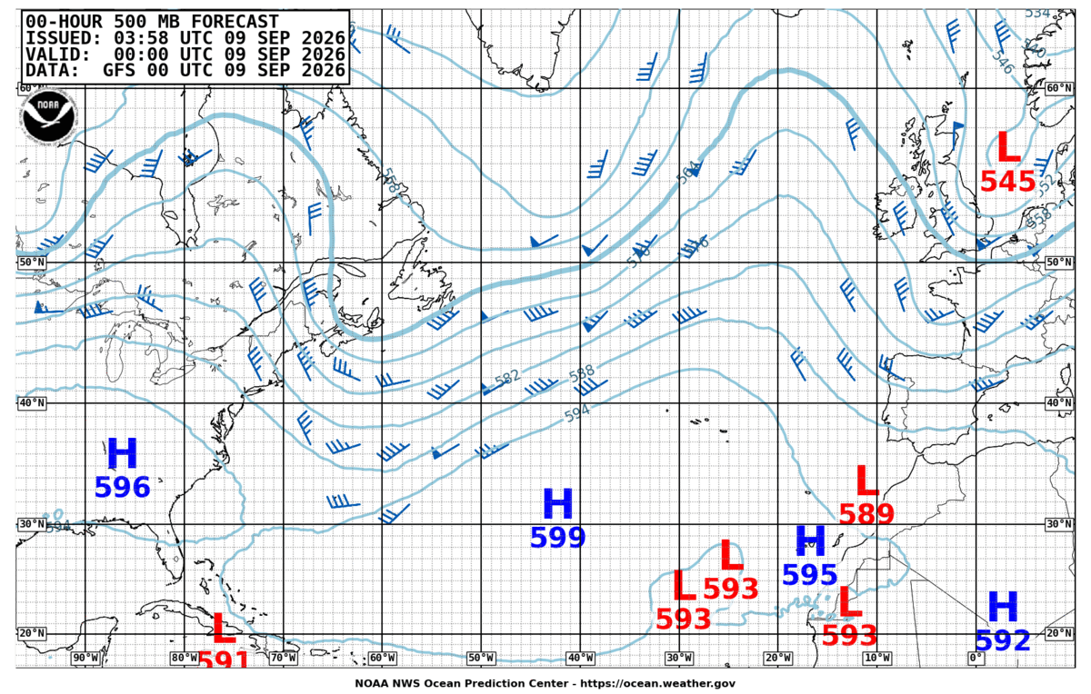 North Atlantic 500 MB Analysis