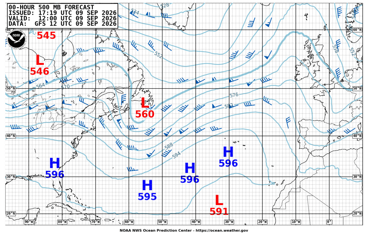 North Atlantic 500 MB Analysis