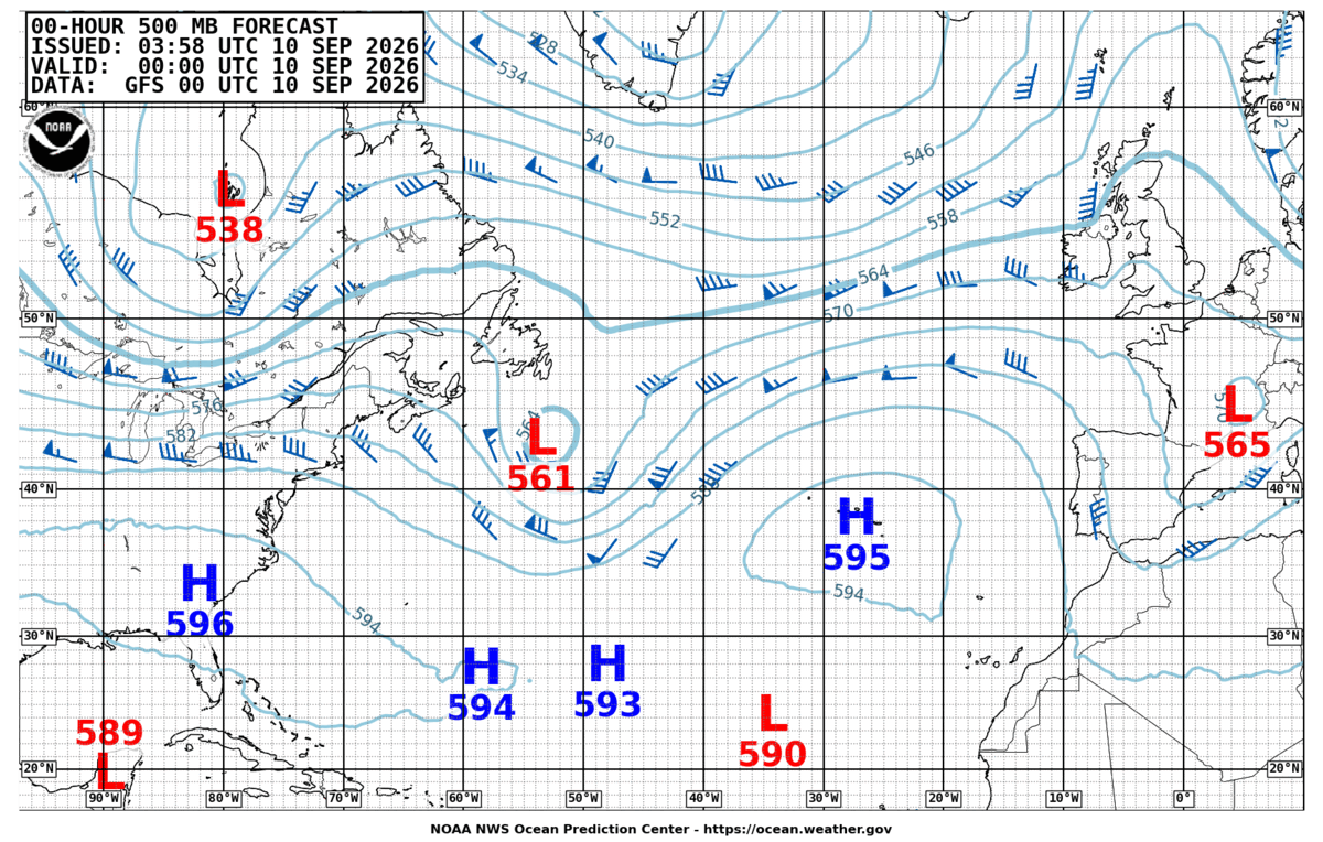 North Atlantic 500 MB Analysis