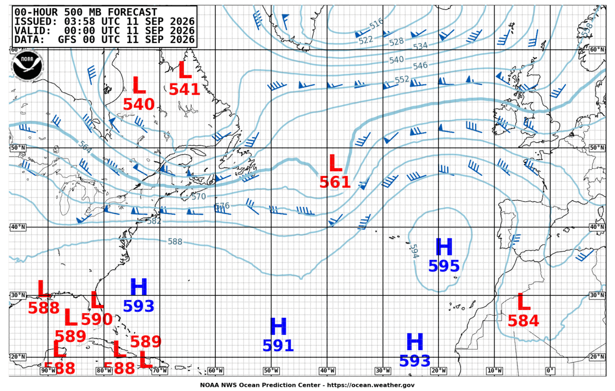 North Atlantic 500 MB Analysis