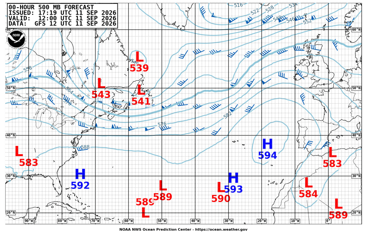 North Atlantic 500 MB Analysis