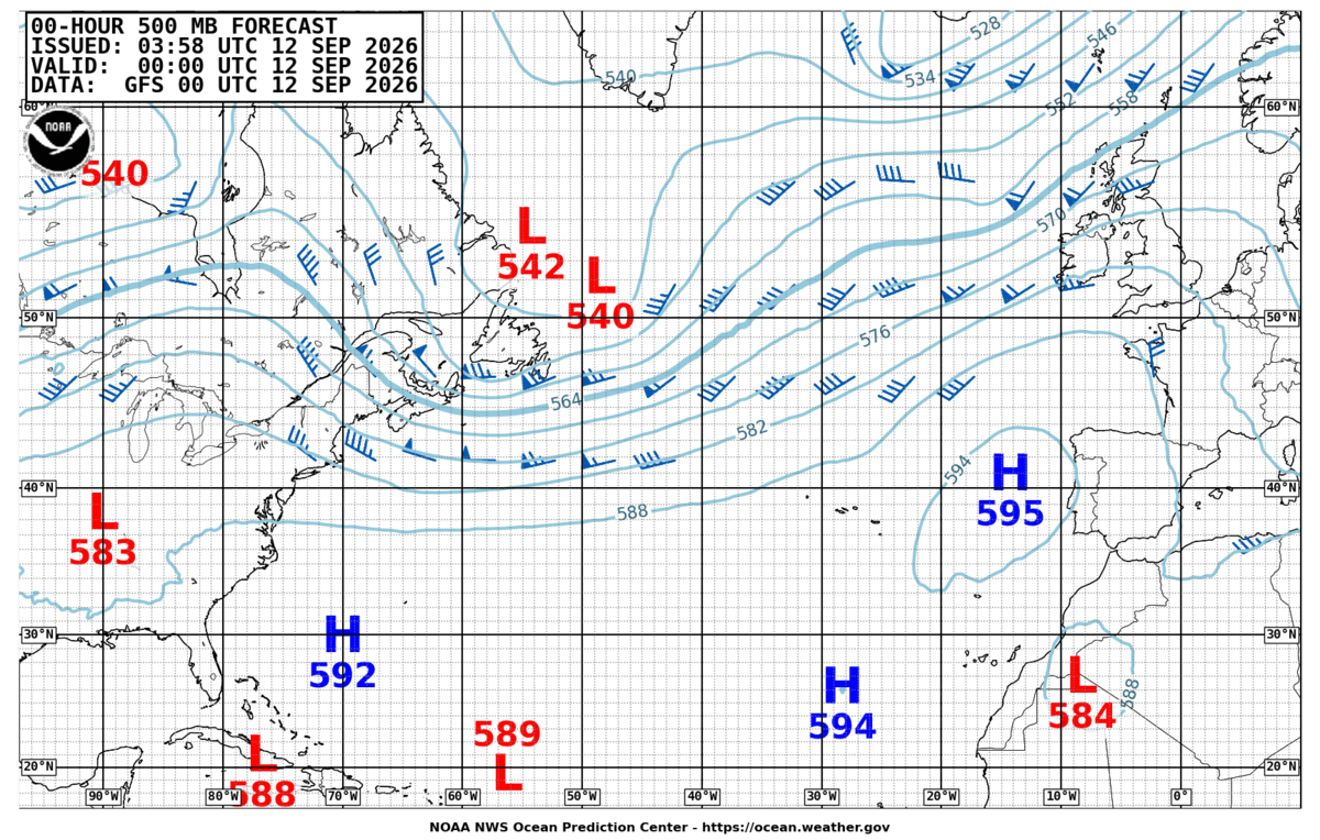 North Atlantic 500 MB Analysis