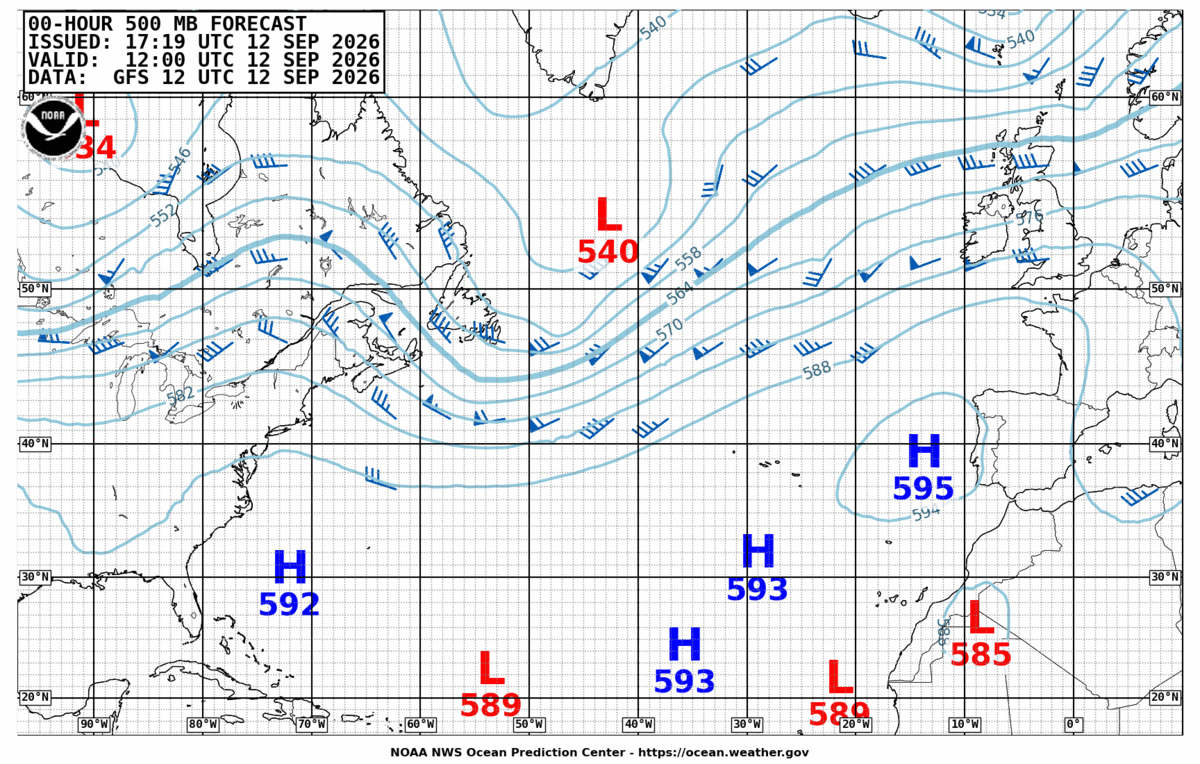 North Atlantic 500 MB Analysis