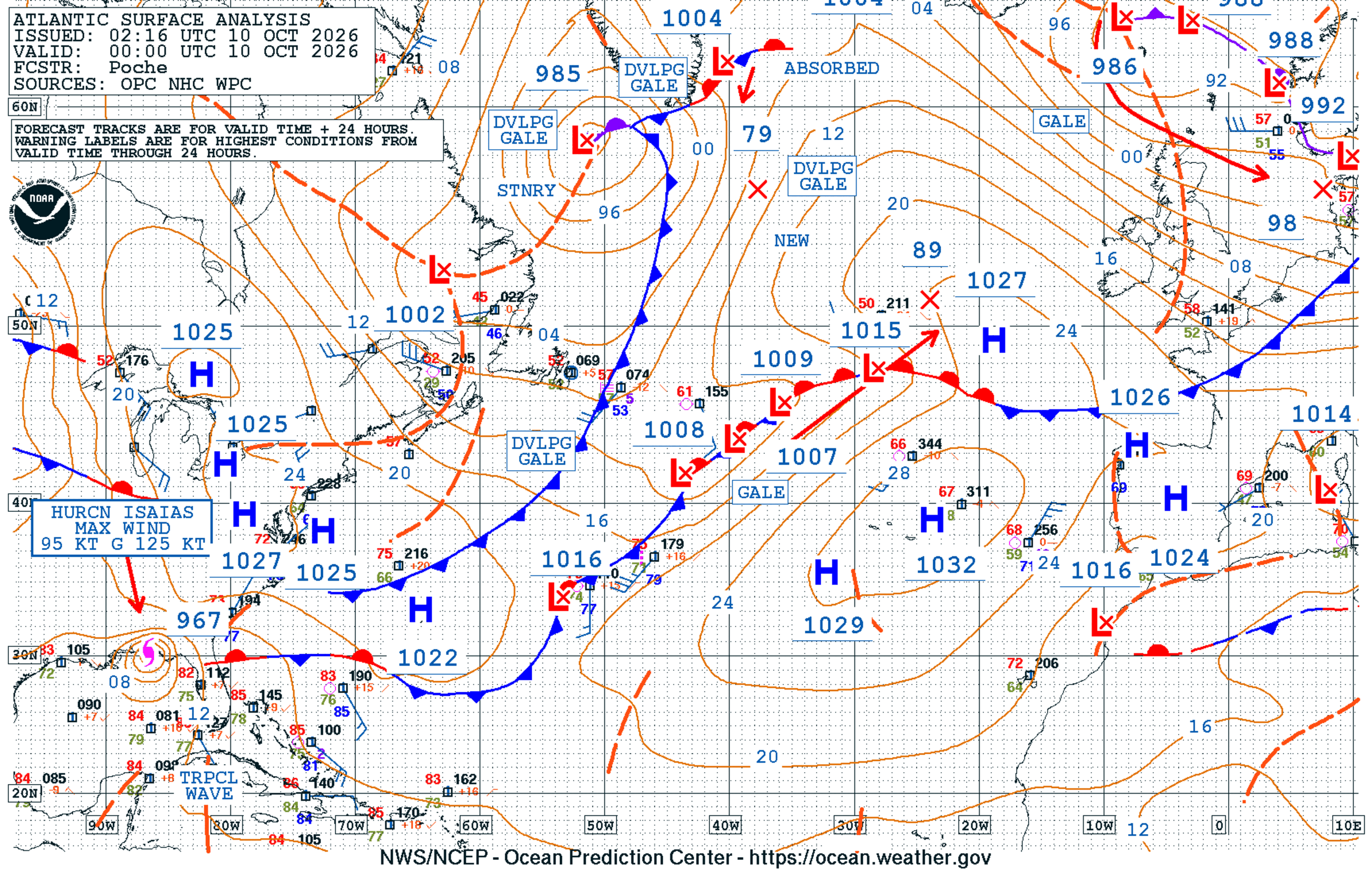 North Atlantic Surface Analysis