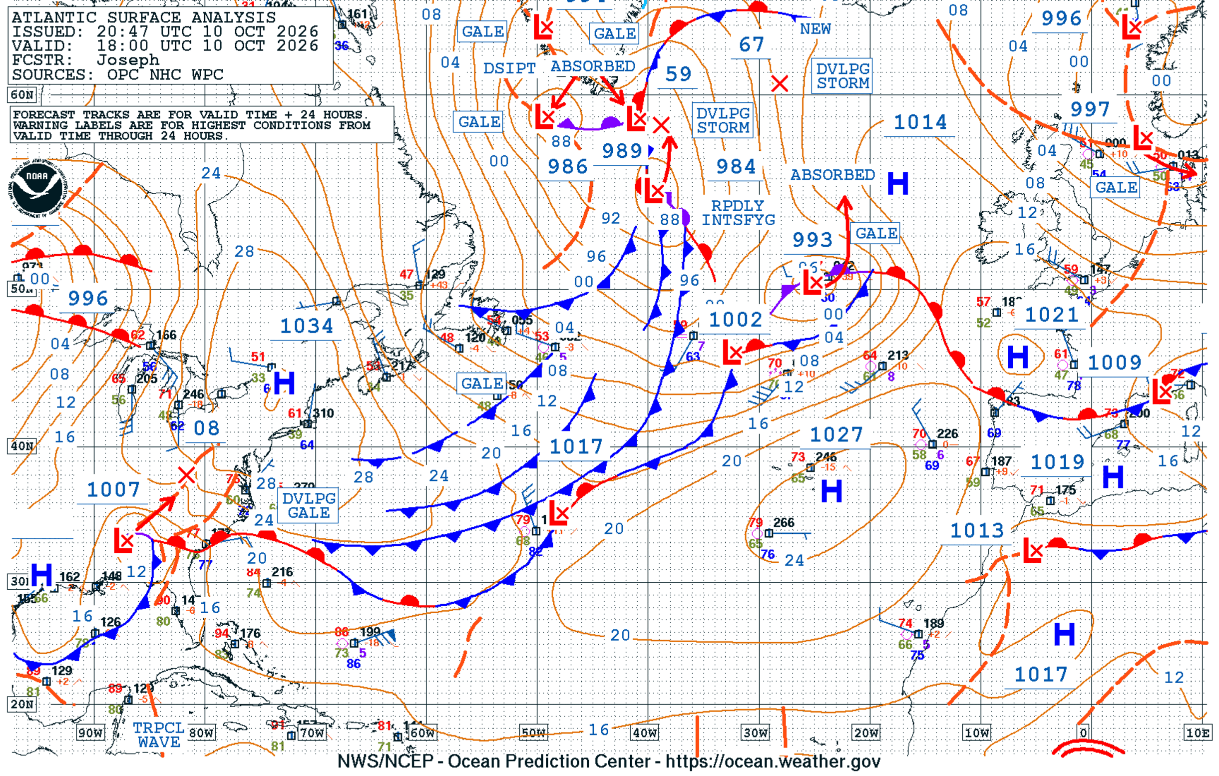 North Atlantic Surface Analysis