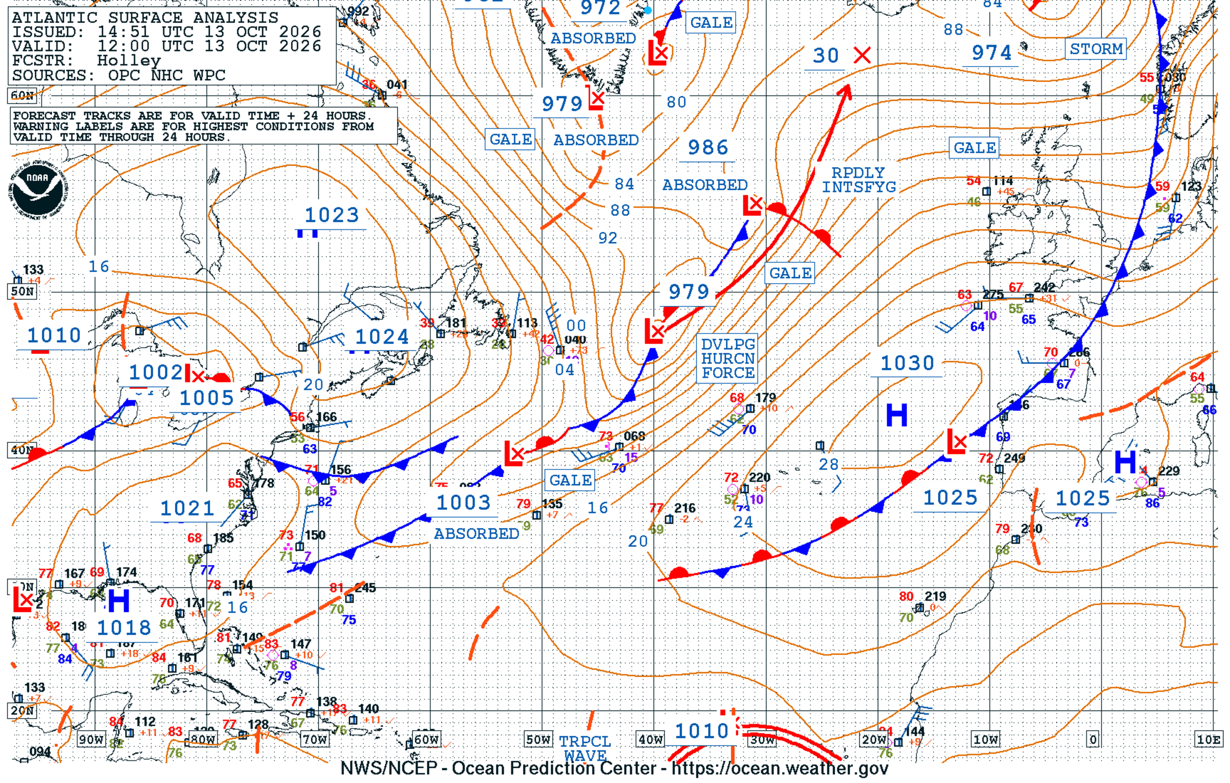 North Atlantic Surface Analysis