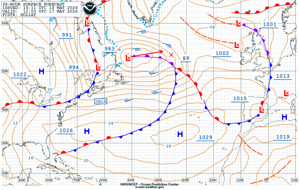 North Atlantic 96 Hour Surface Forecast