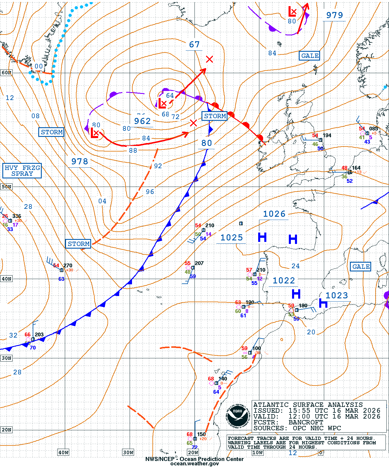 East Atlantic Surface Analysis