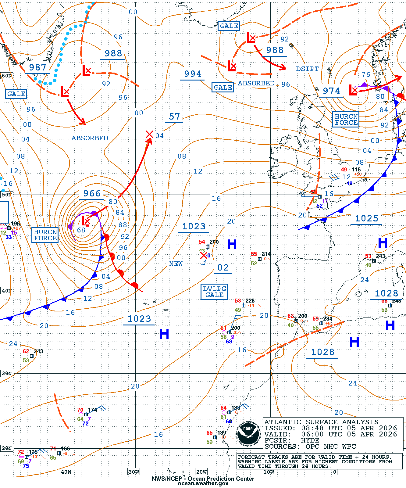 East Atlantic Surface Analysis