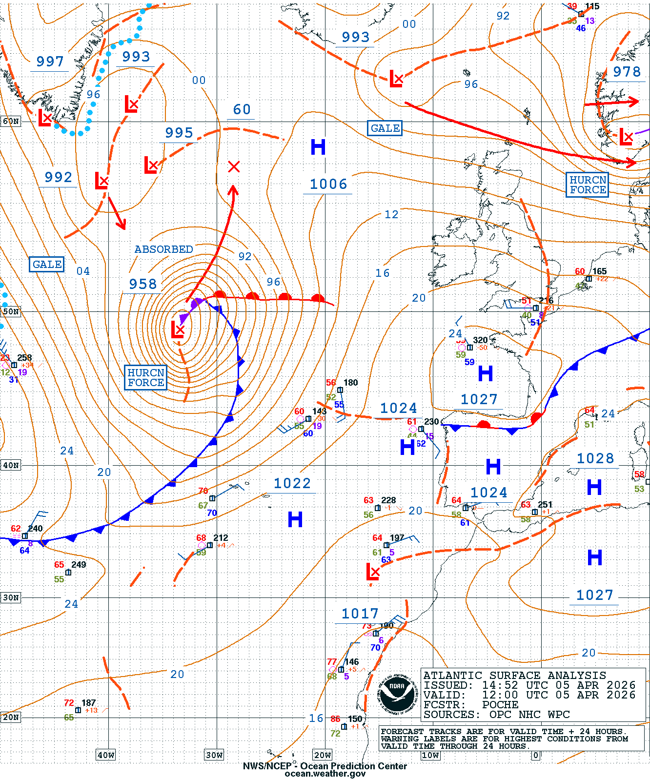 East Atlantic Surface Analysis