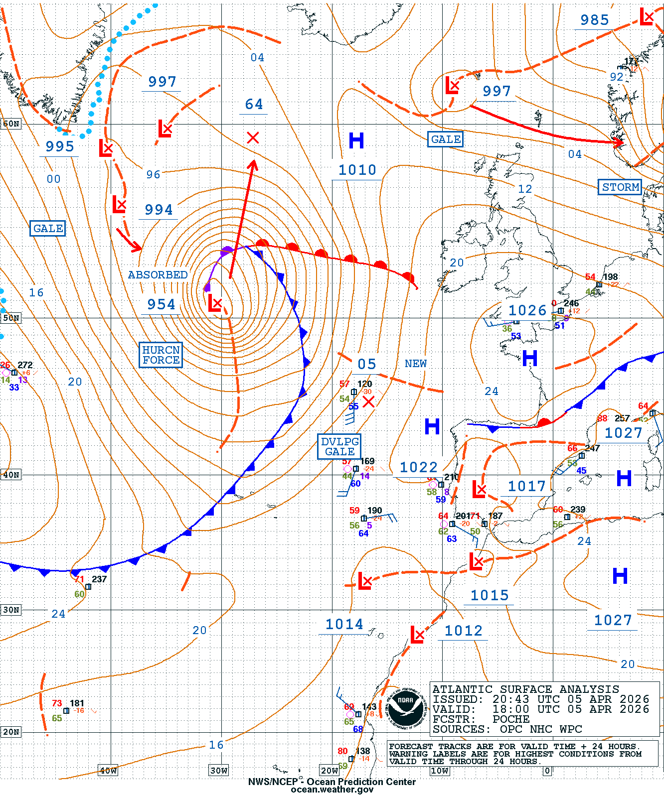 East Atlantic Surface Analysis