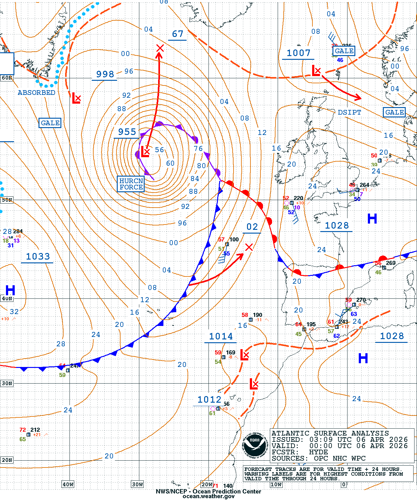 East Atlantic Surface Analysis