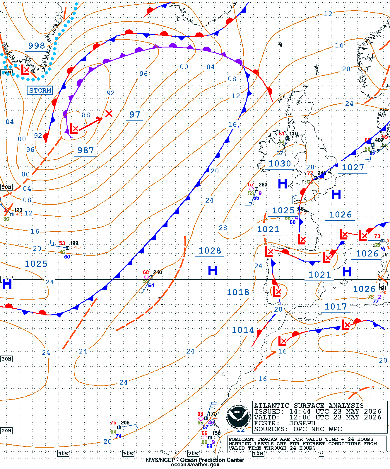 East Atlantic Surface Analysis