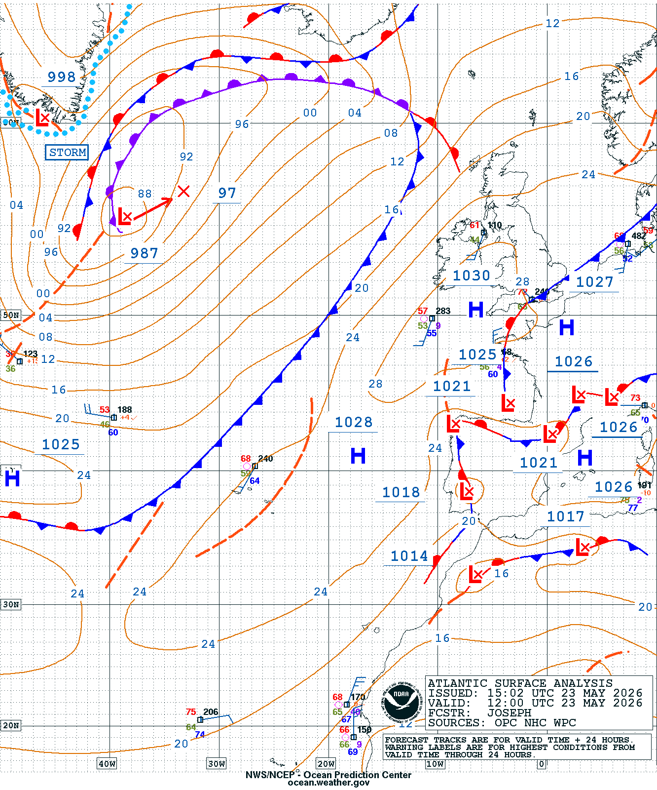 East Atlantic Surface Analysis
