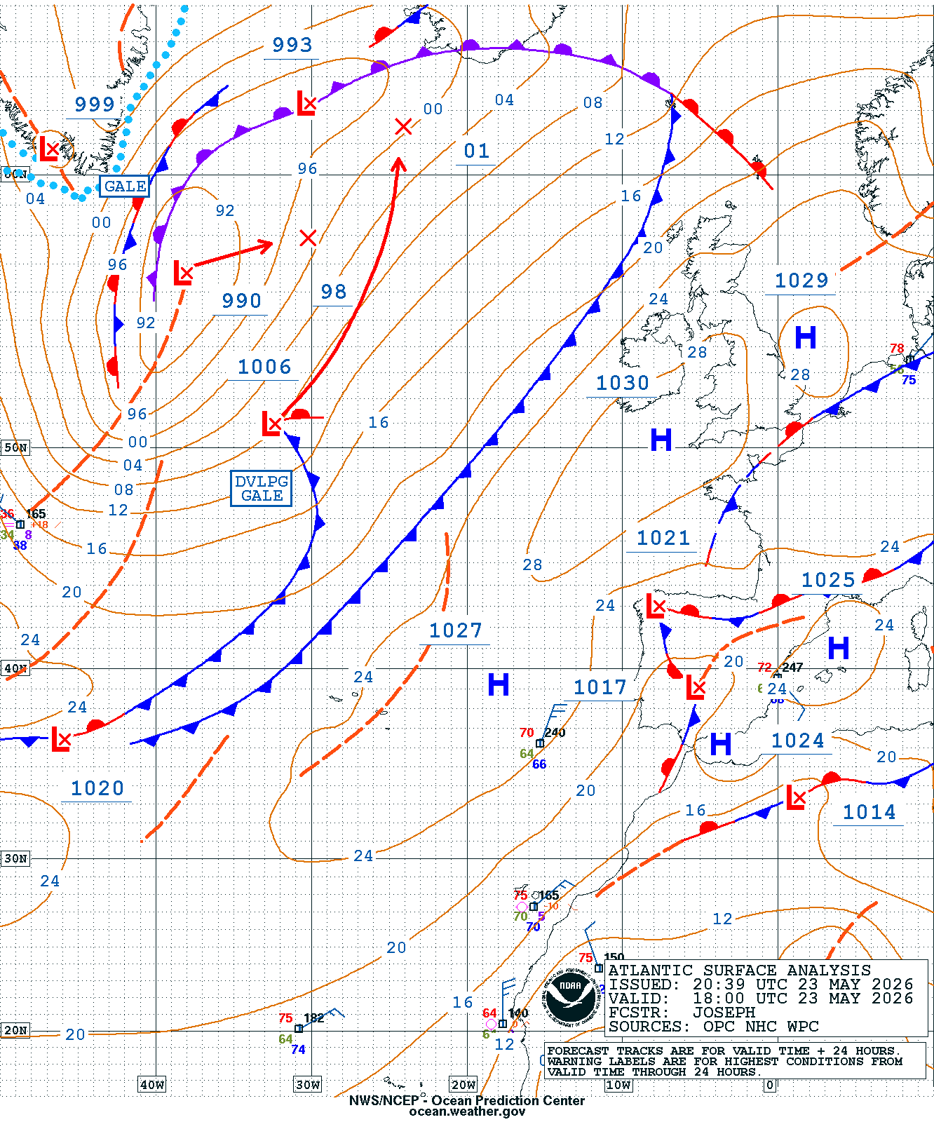 East Atlantic Surface Analysis