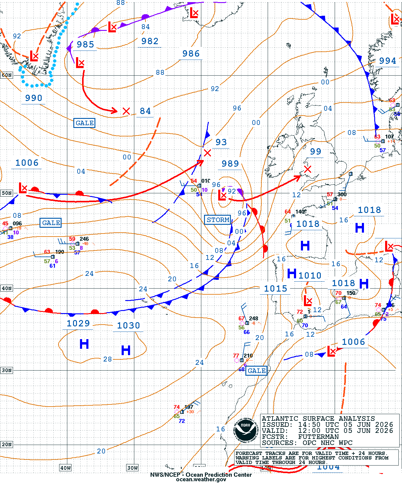East Atlantic Surface Analysis