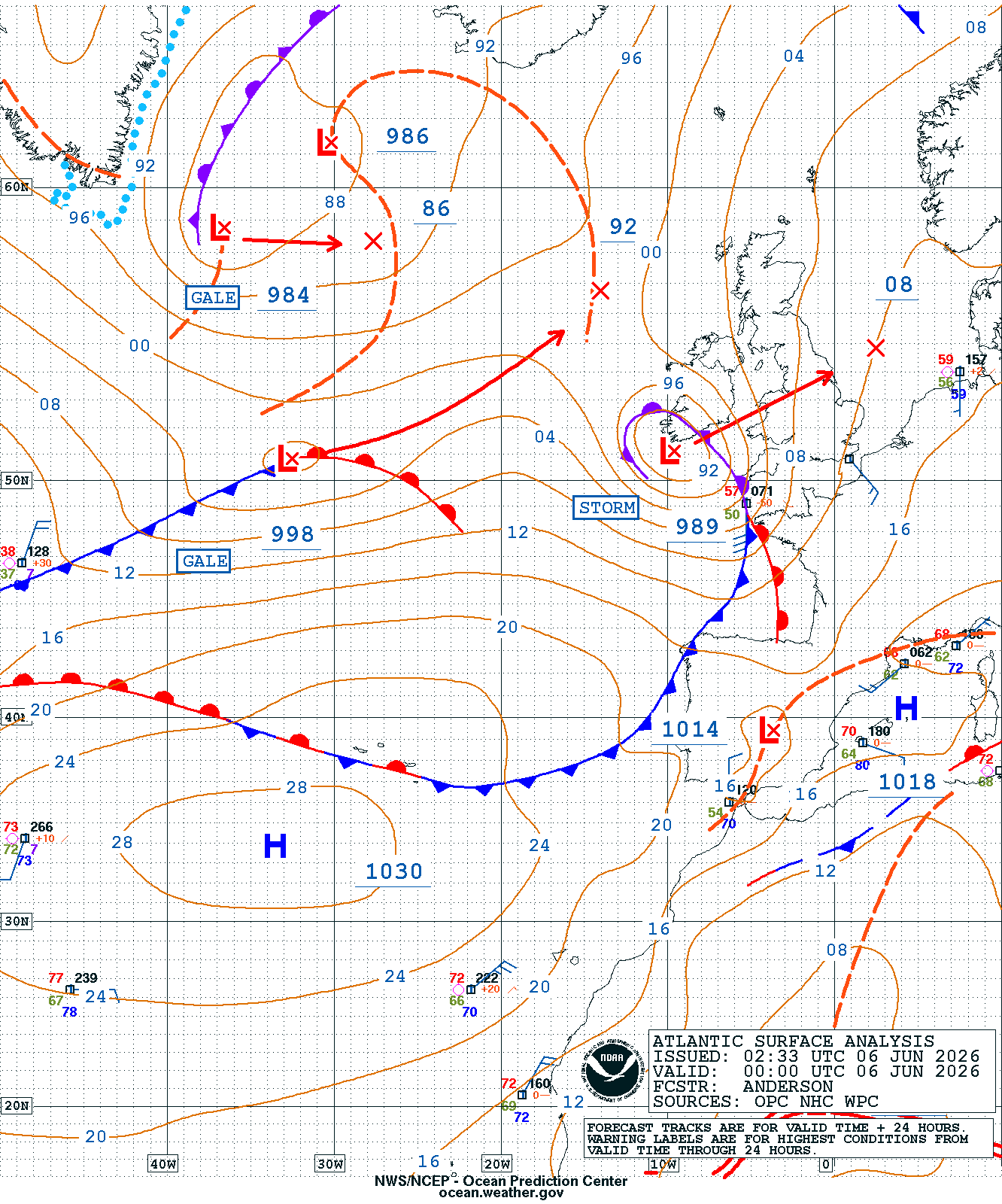 East Atlantic Surface Analysis