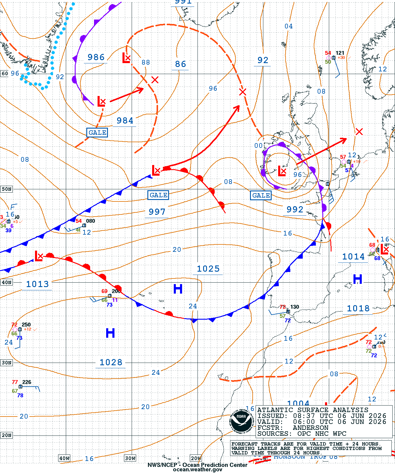 East Atlantic Surface Analysis