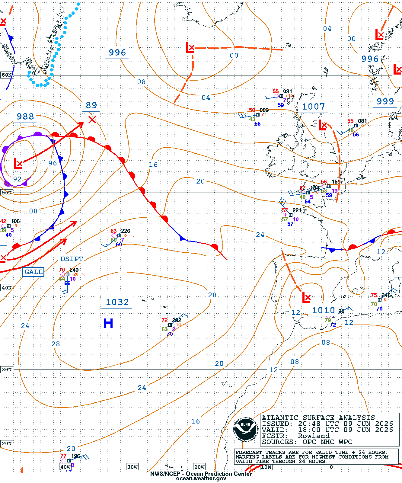 East Atlantic Surface Analysis