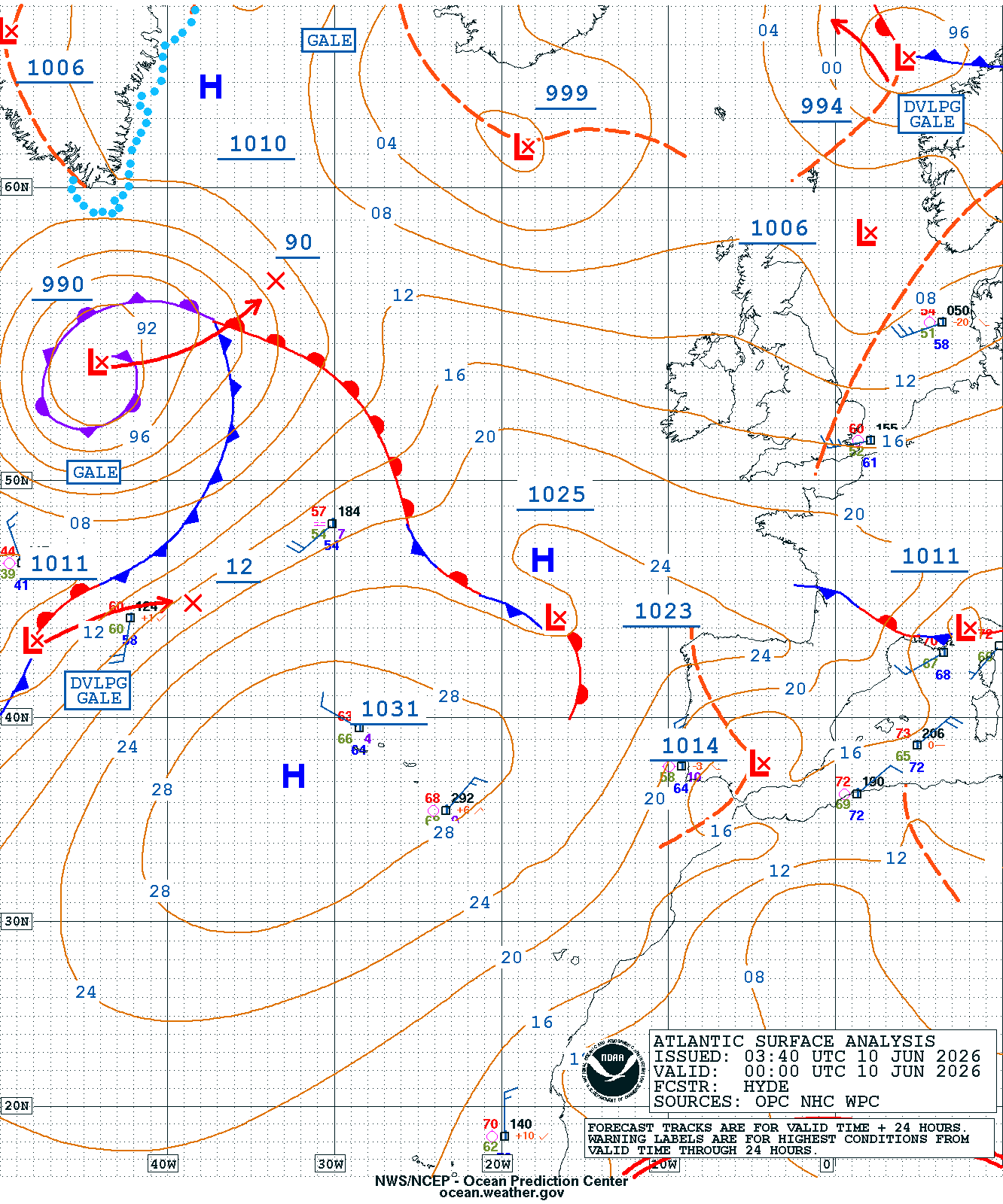 East Atlantic Surface Analysis