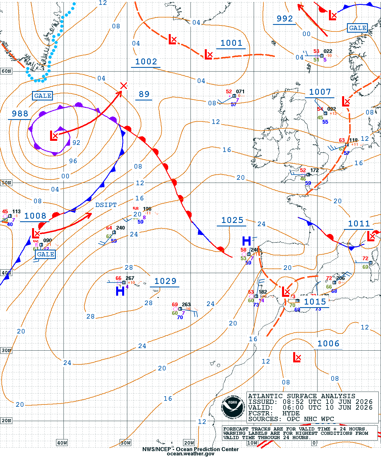 East Atlantic Surface Analysis