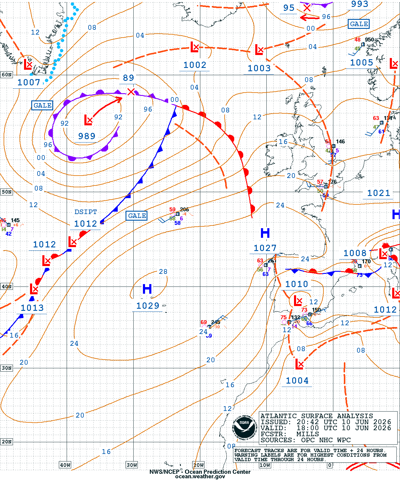 East Atlantic Surface Analysis