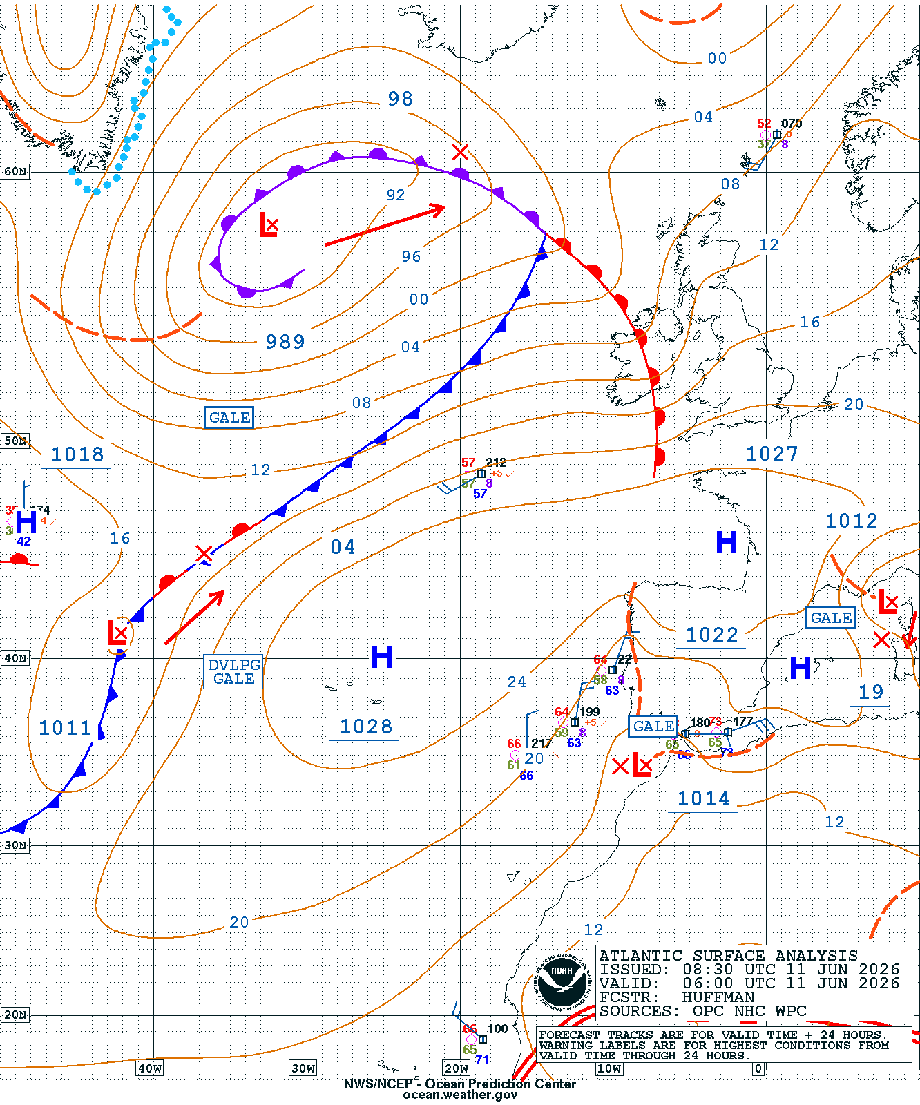 East Atlantic Surface Analysis