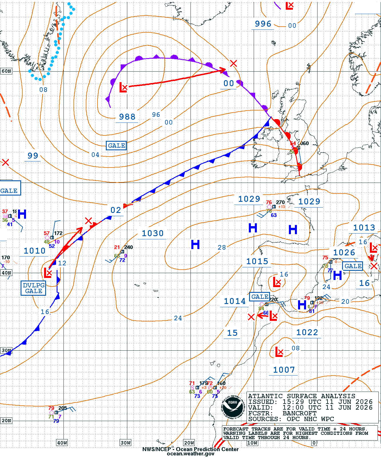 East Atlantic Surface Analysis