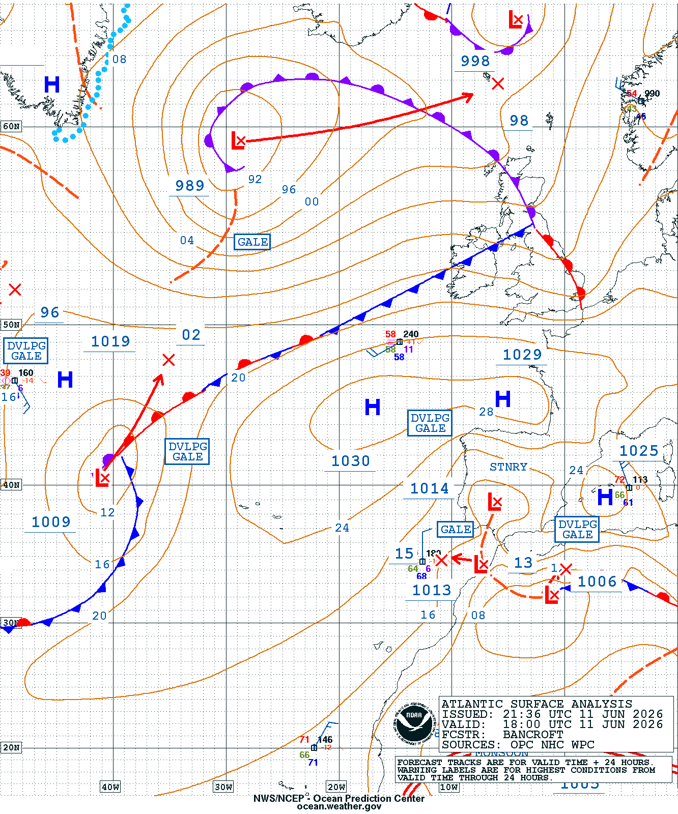 East Atlantic Surface Analysis